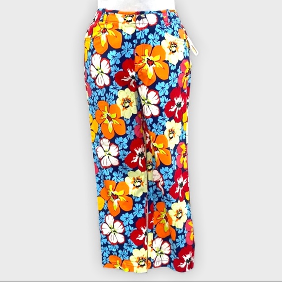 Talbots summer floral crop pants NEW size 8 - Picture 3 of 6